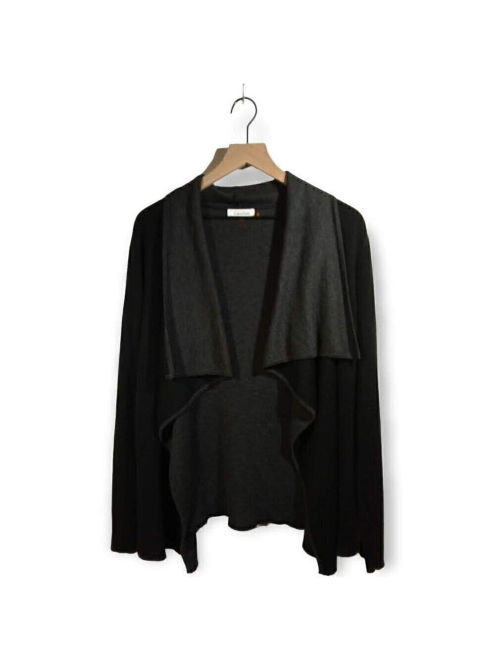 𝅺calvin Klein Two Toned Open Front Long Sleeve Cardigan Size S